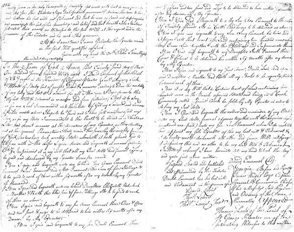 Image of the Will of David Emanuel, Sr.
